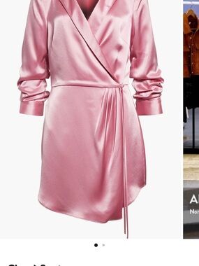 cinq à sept Pink Satin Wrap Dress